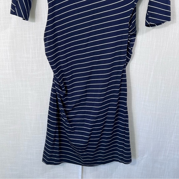 Club Monaco NWT Galora Navy Blue Striped Cotton Modal Dress Size M - Picture 10 of 13